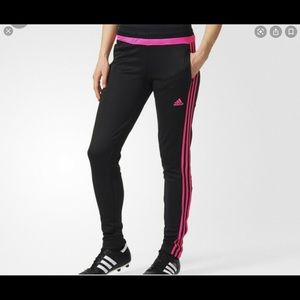 Black and Pink Adidas Track Pants